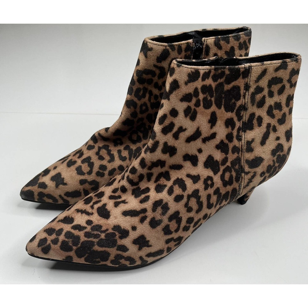 NEW Leah Low High Heel Boot Size 8 Women’s Brown Zip Up Ankle Boots